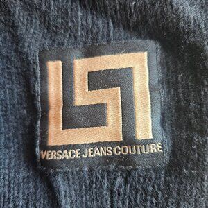 Vintage Black Versace Jeans Couture Runway turtle neck sweater
